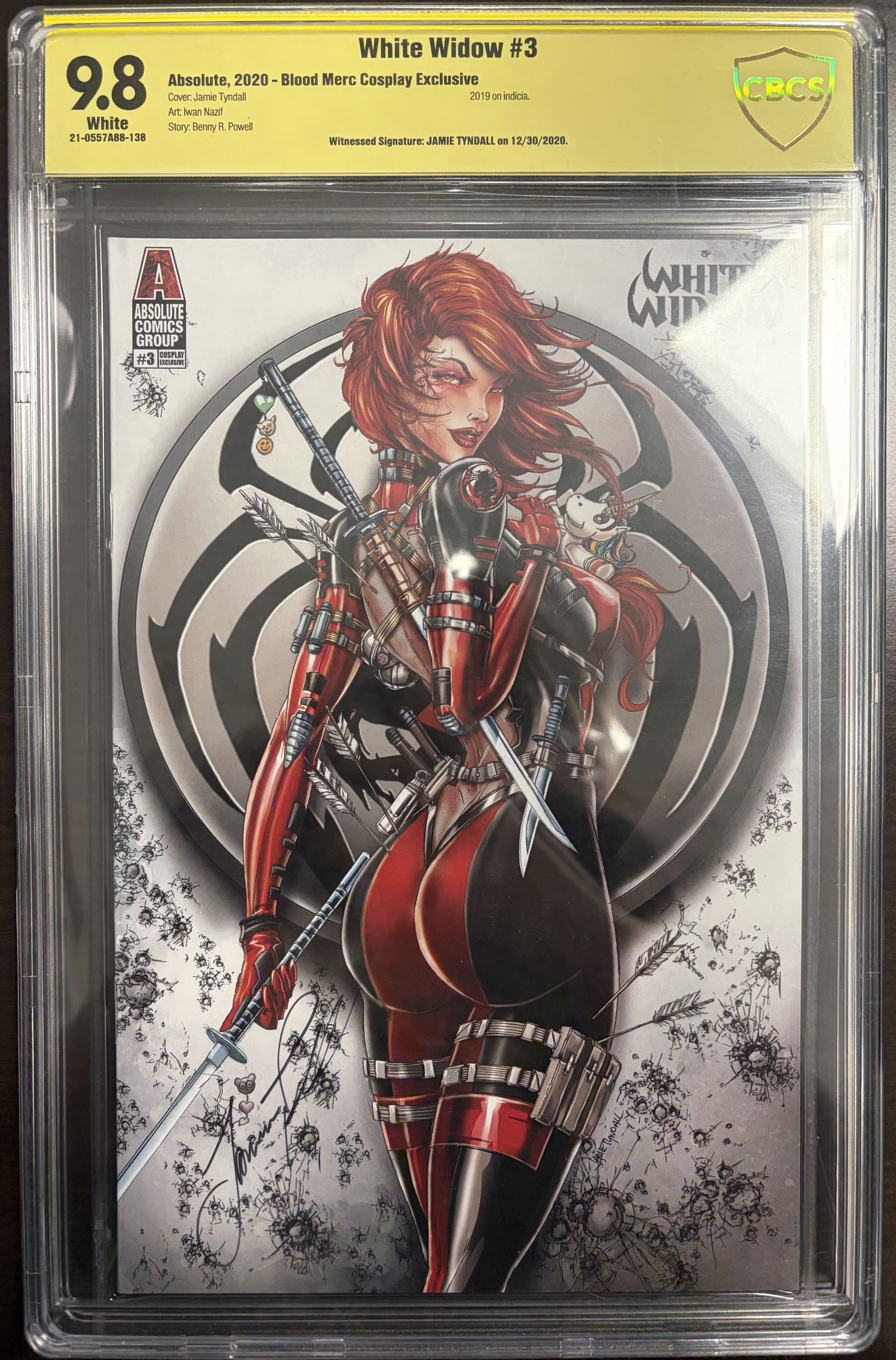 Graded & Signed Comic: White Widow #3 Blood Merc Cosplay Exclusive Signed by Jamie Tyndall CBCS 9.8