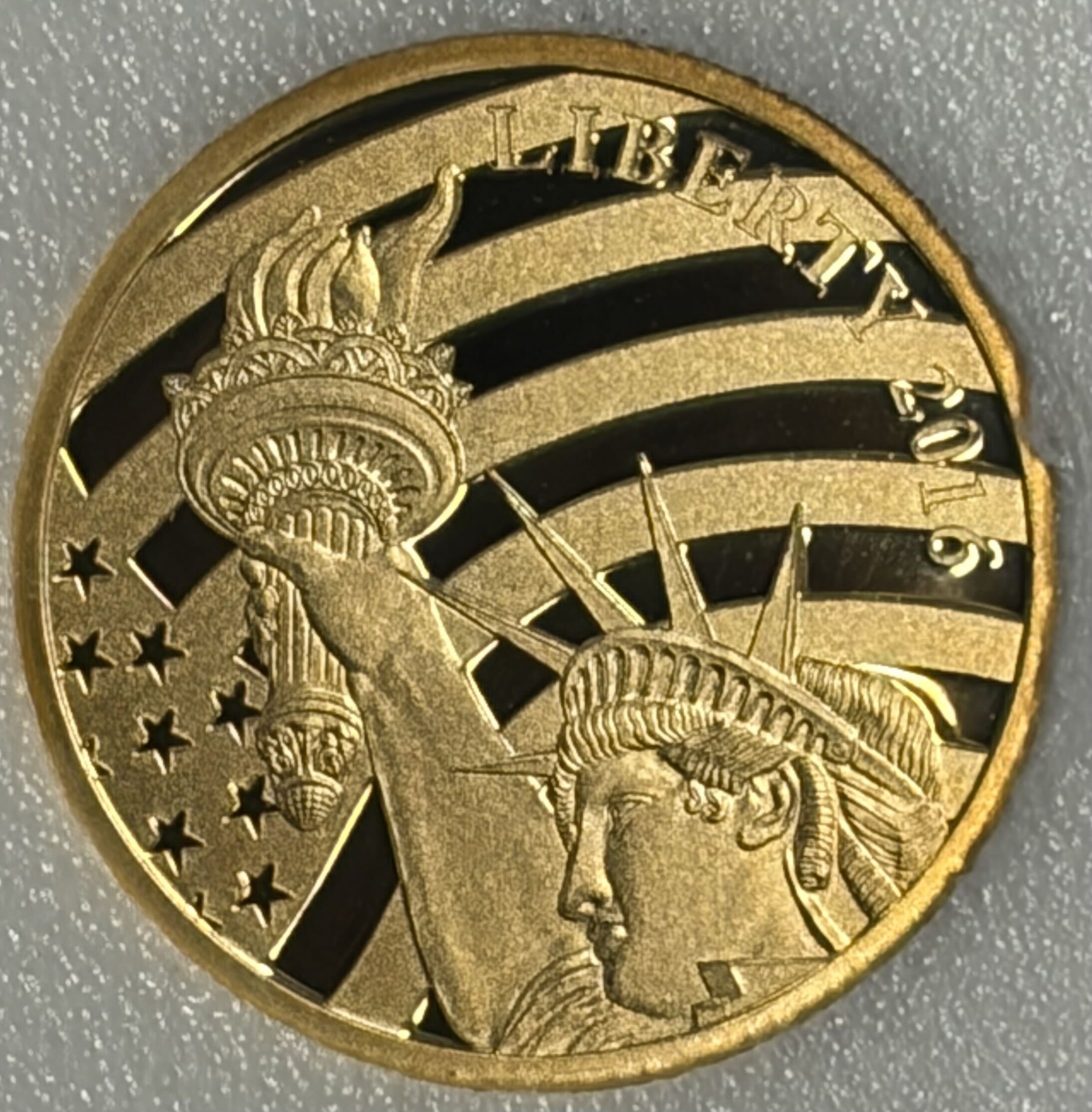 Cook Islands 2016 $5 Gold 1/10oz of .24 Gold Proof Liberty