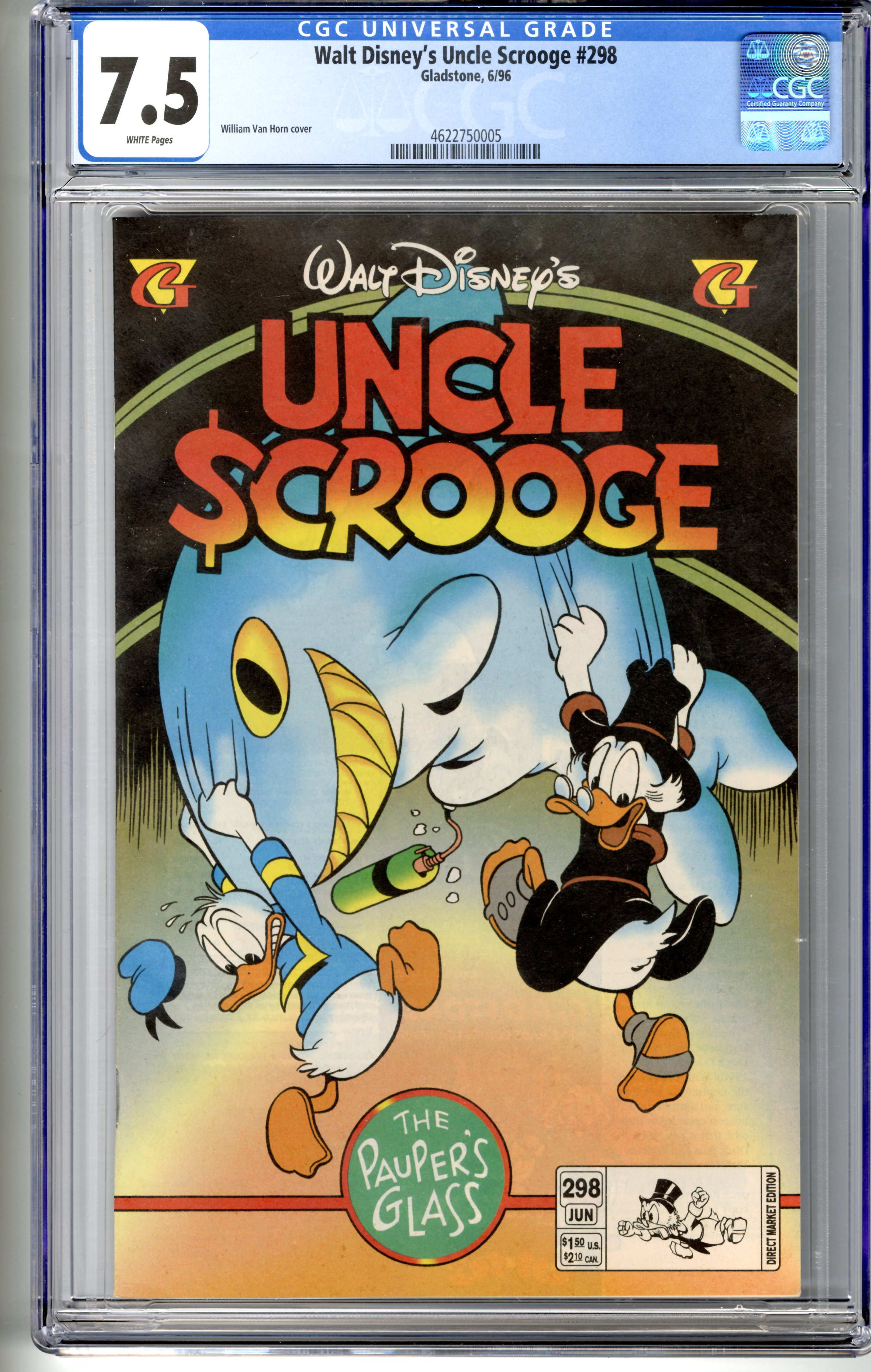 Vintage Comic Book - Walt Disney's Uncle Scrooge #298 Gladstone Comics 9/1996 CGC Graded 7.5 White