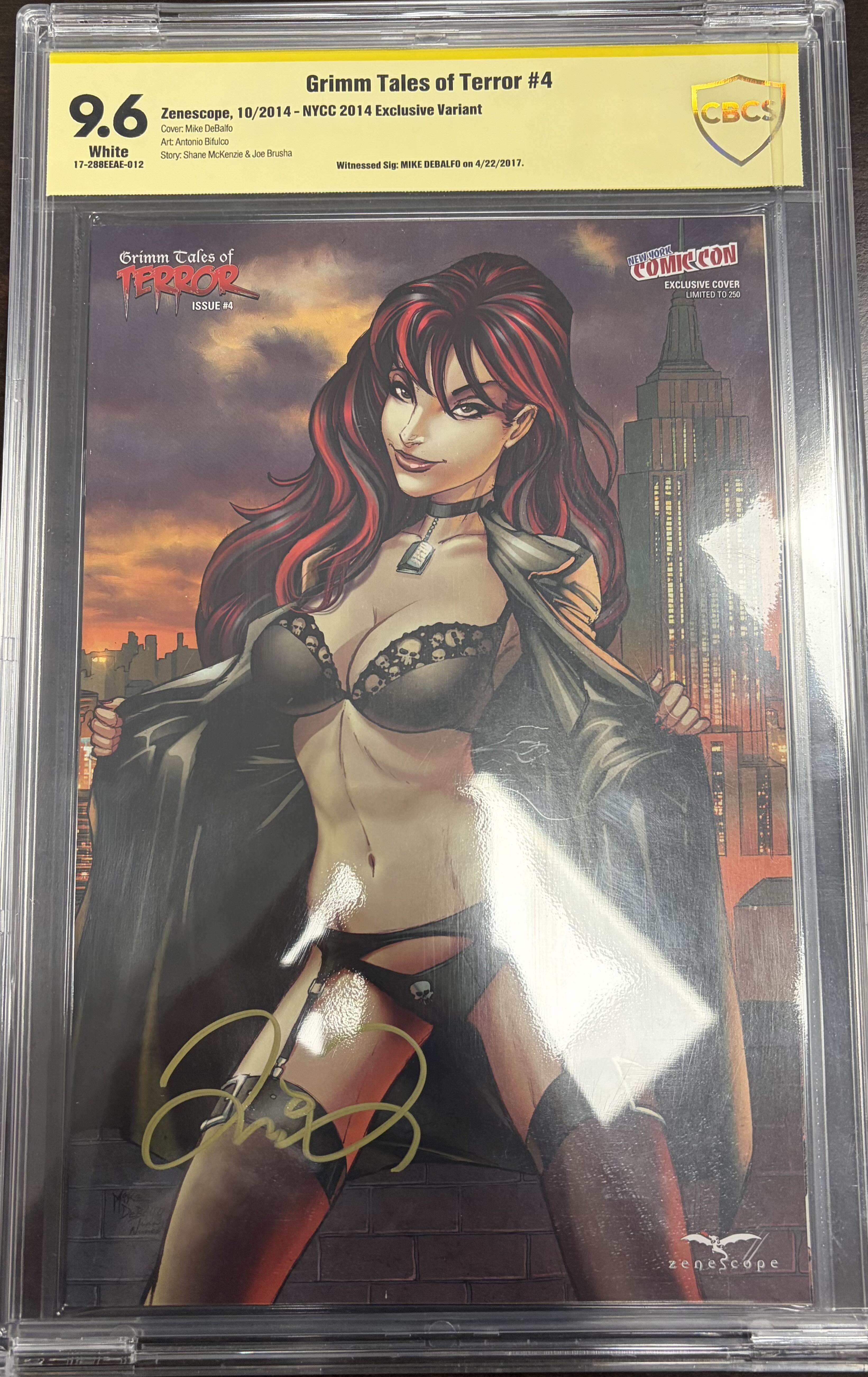 Graded & Signed Comic: Grimm Tales of Terror #4 NYCC Exclusive Variant Signed by Mike Debalfo CBCS 9.6
