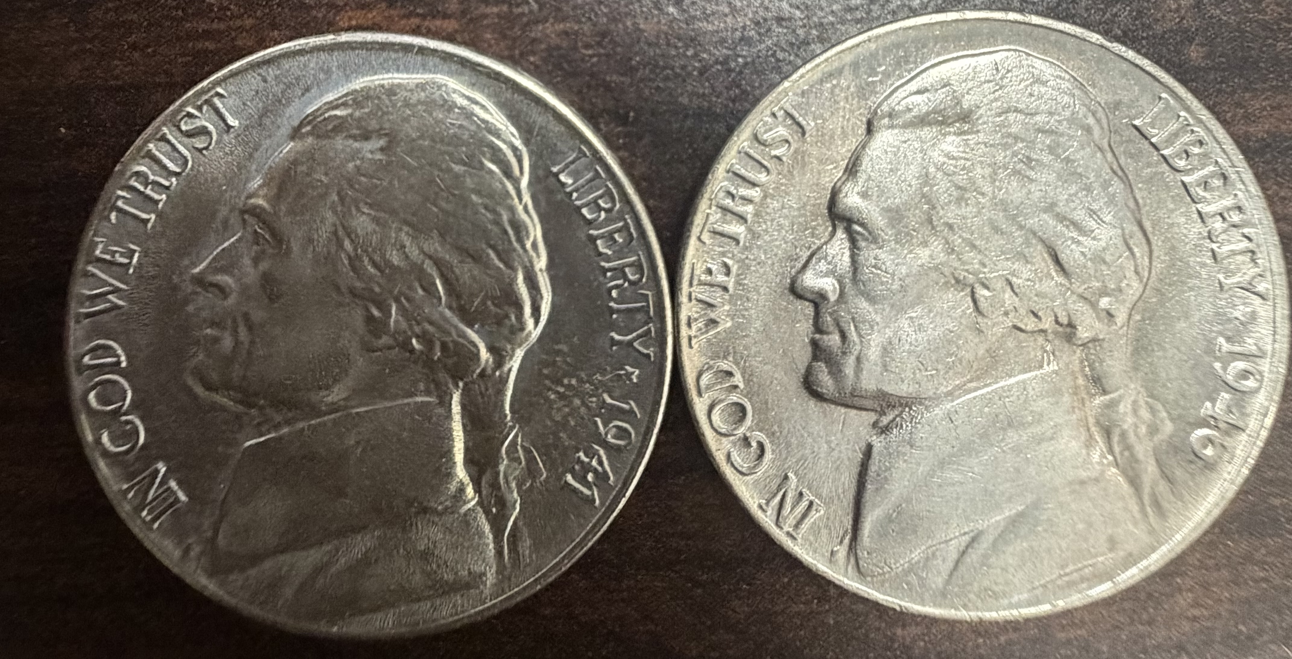 1943-P Silver War Nickel & 1946 Jefferson Nickel 2-Coin Lot Circulated 35% Silver