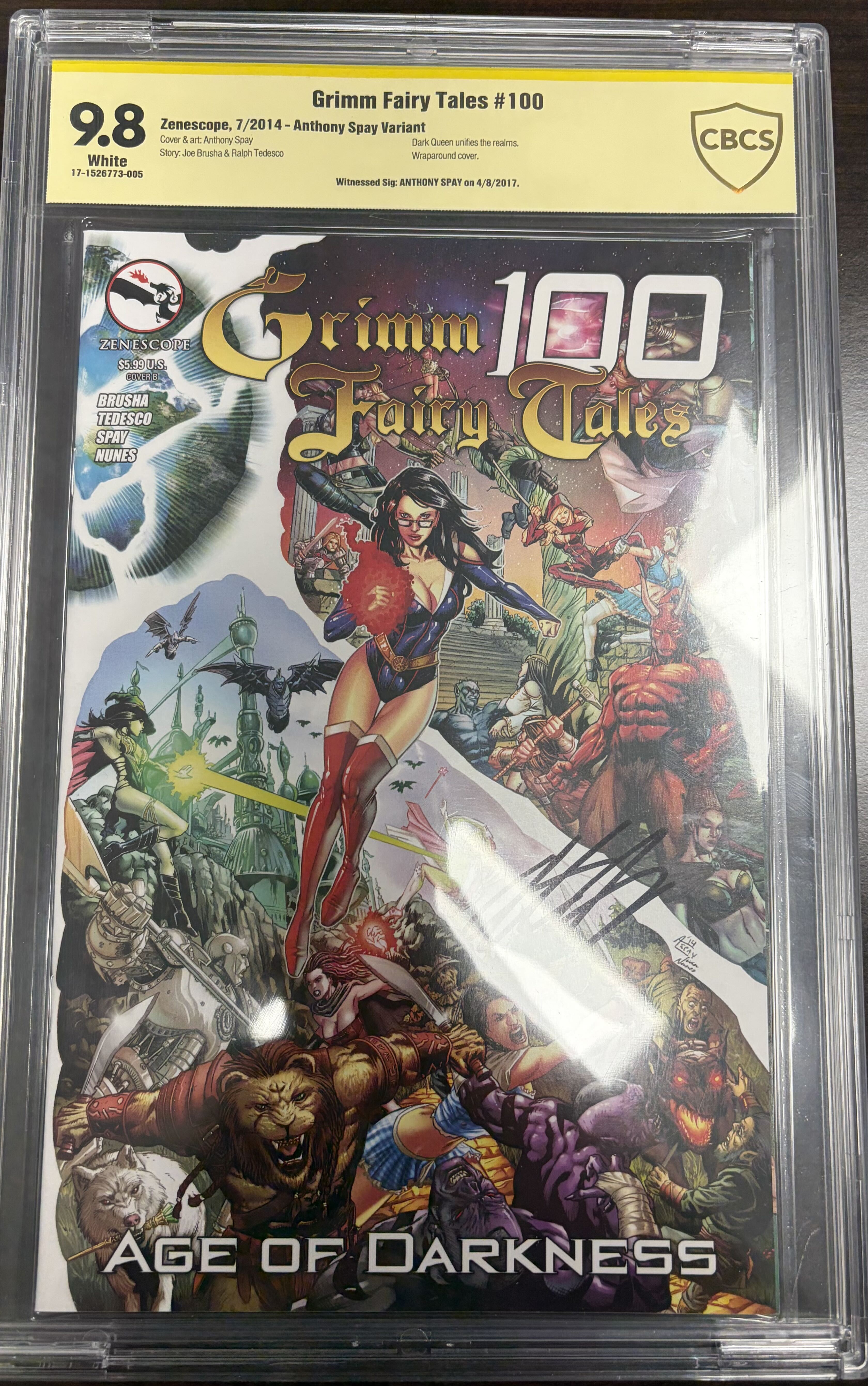  Graded & Signed Comic: Grimm Fairy Tales #100 Anthony Spay Variant Signed by Anthony Spay CBCS 9.8