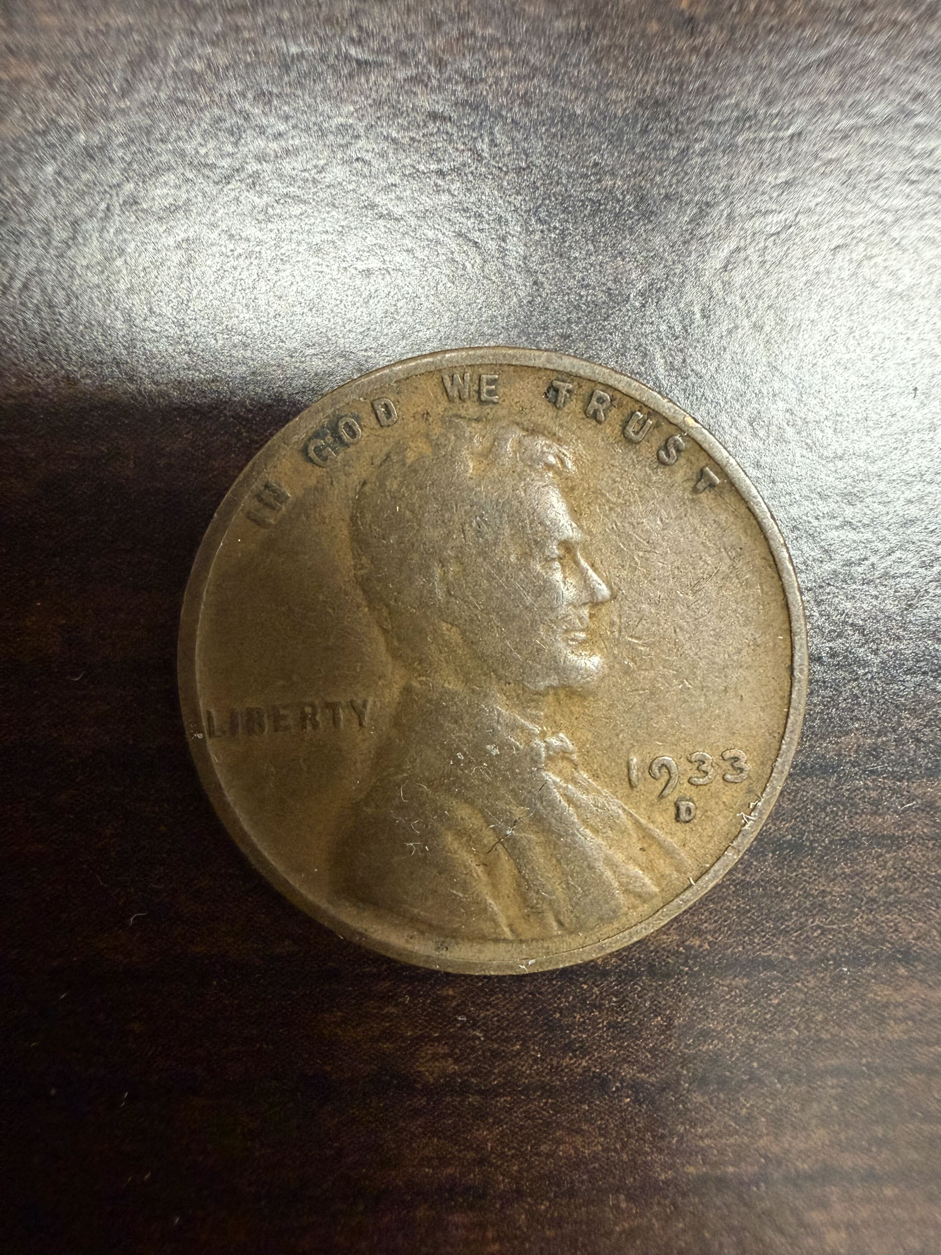 1933-D Lincoln Wheat Cent Denver Mint Better Date Wheat Penny Circulated