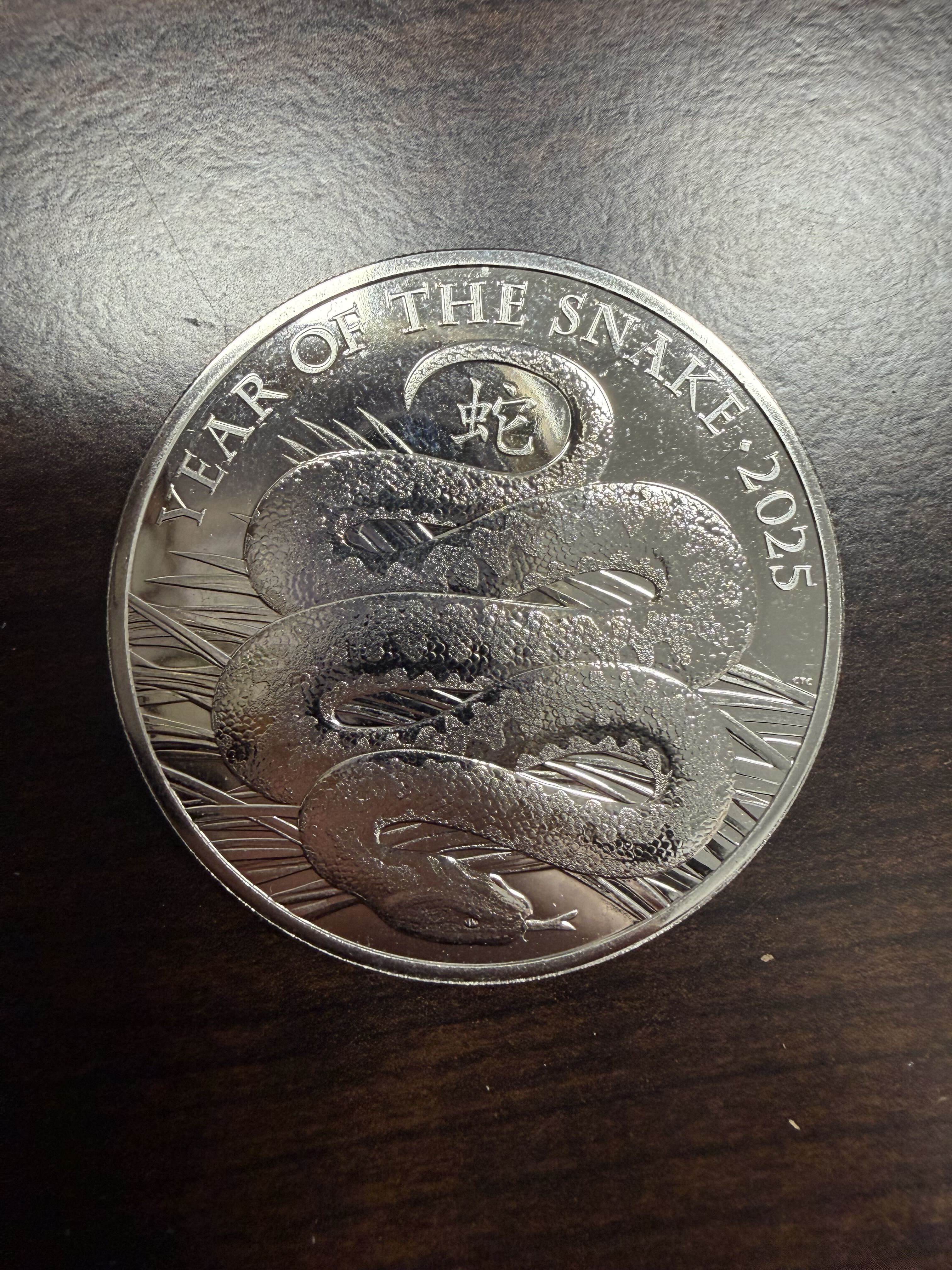2025 Great Britain £5 Year of the Snake Charles III Royal Mint Lunar Coin