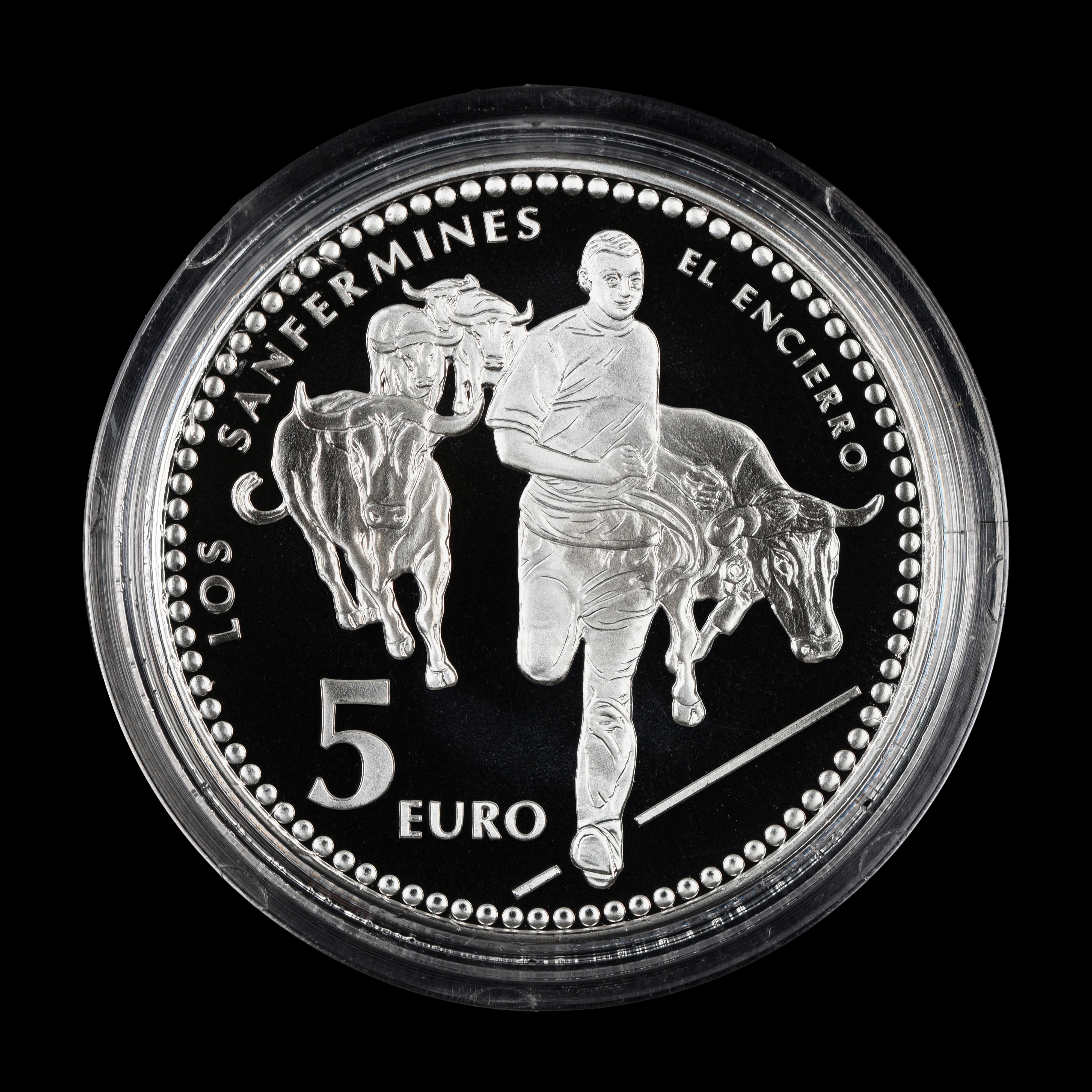 2010 Spain 5 Euro Pamplona Iruna Silver Proof in Government Packaging with COA