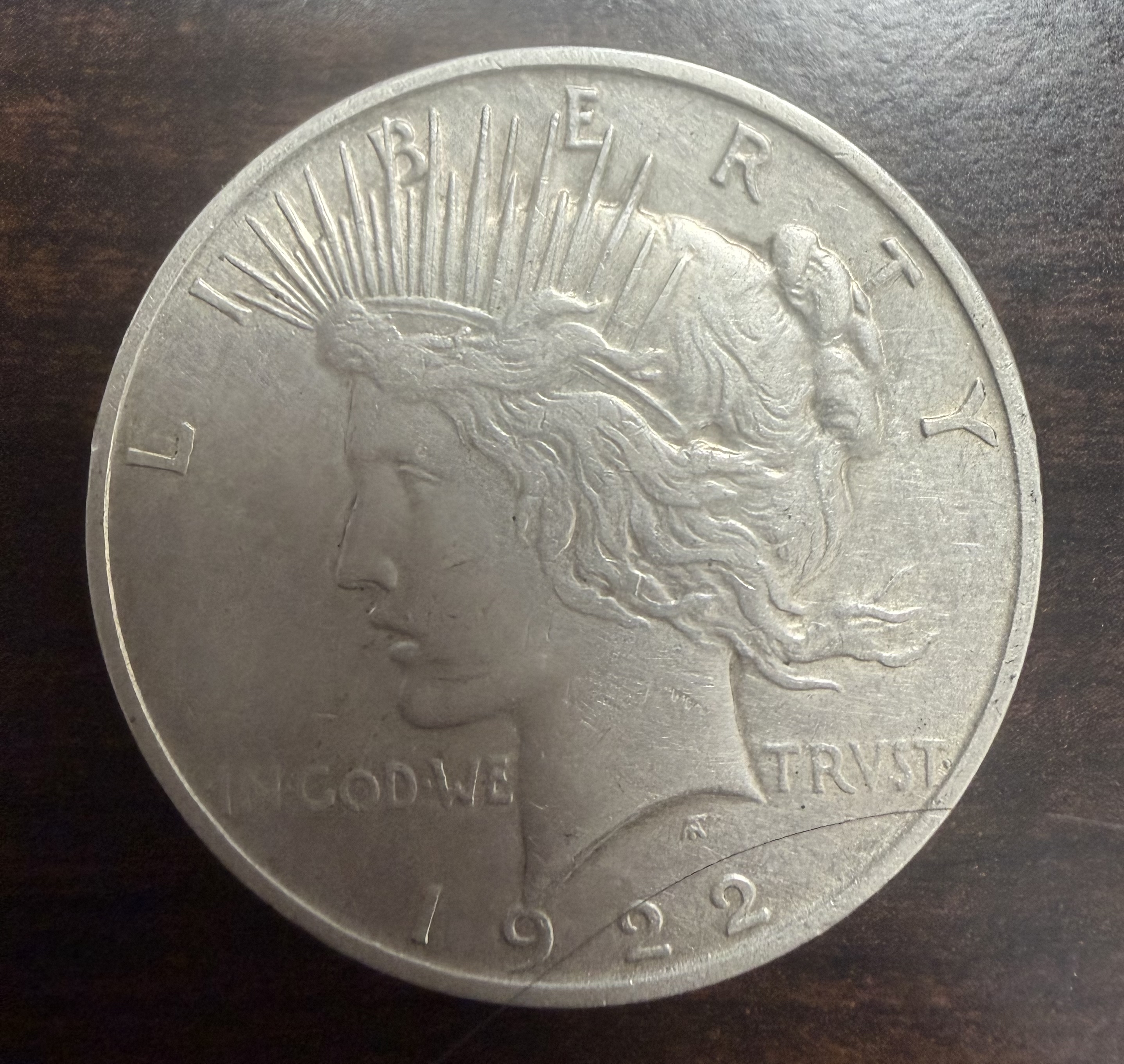 1922 Peace Silver Dollar Hand Engraved Love Token 90% Silver