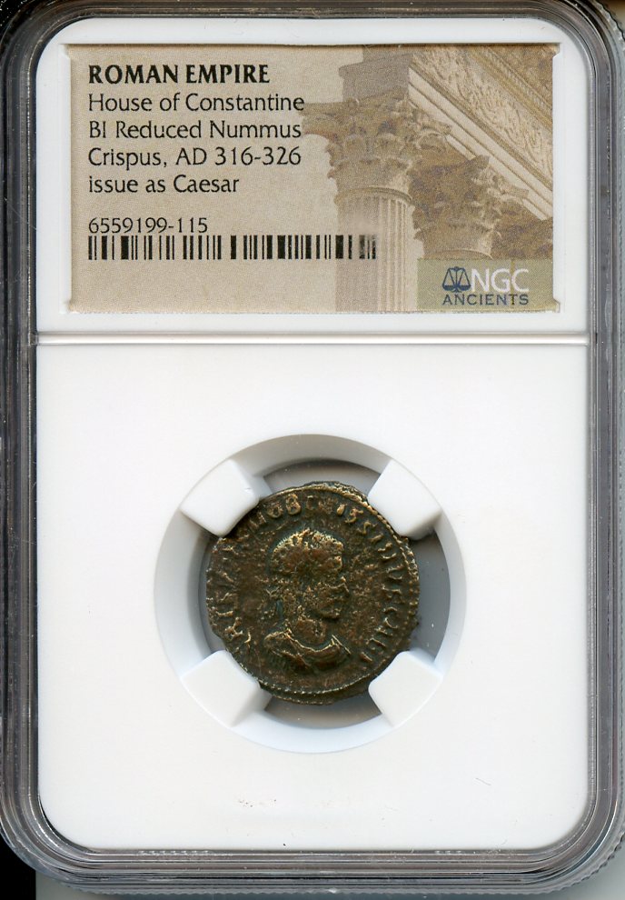 Ancient Roman Coin Crispus Bronze Nummus NGC Certified Issued as Caesar Property Room