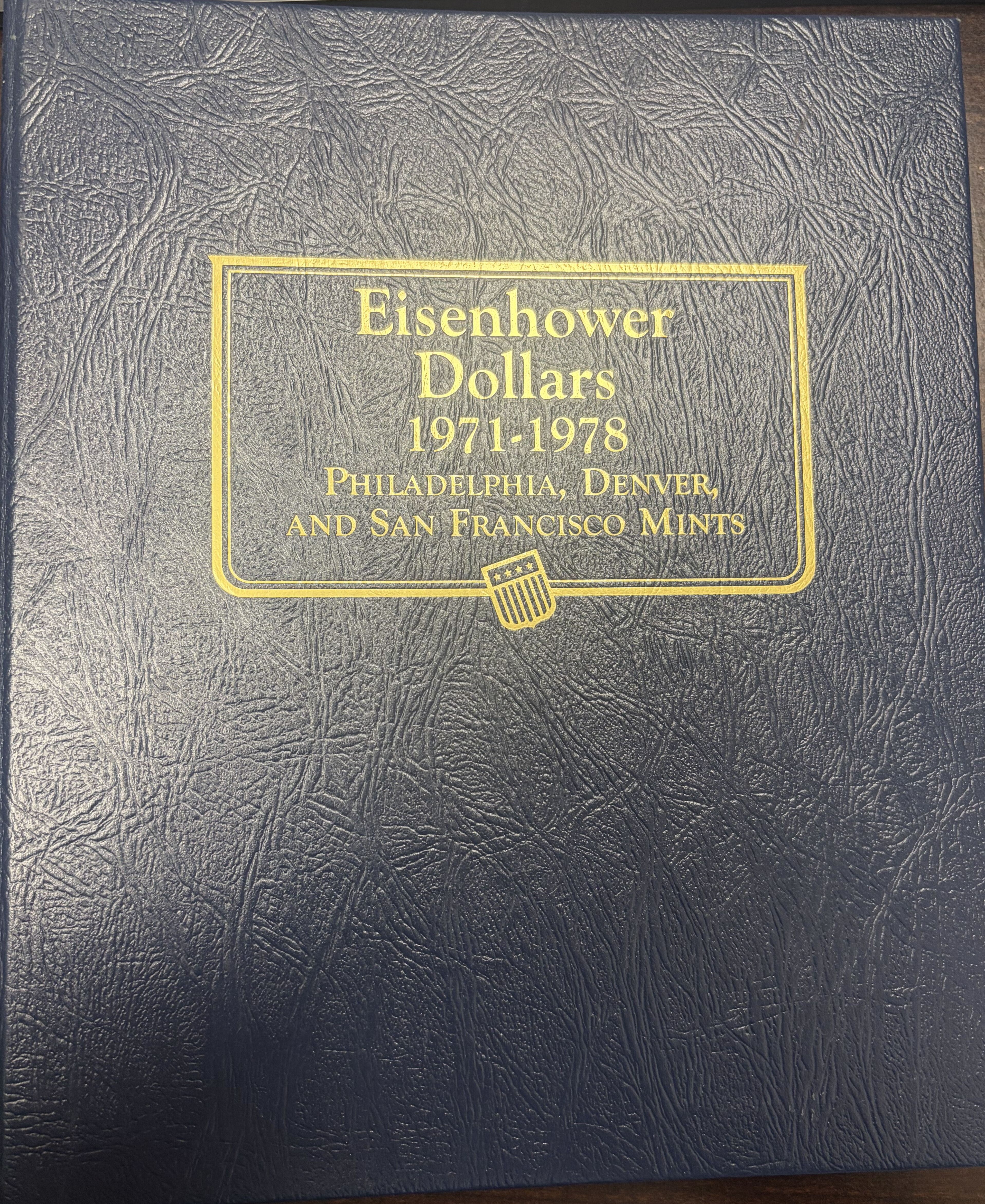 Eisenhower Dollars 1971-1978 Philly, Denver, San Fran Mints. 3 40% Silver Dollars Included Incomplete Book 15 Coins Included