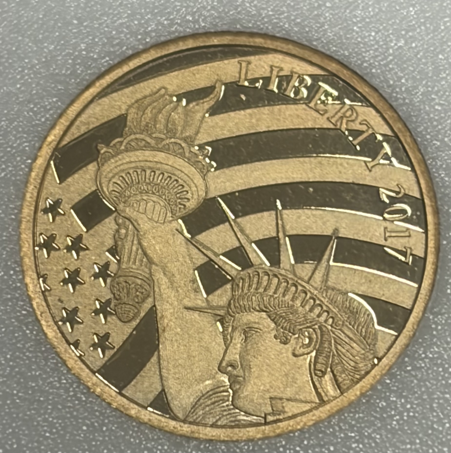 Cook Islands 2017 $5 Gold 1/10oz of .24 Gold Proof Liberty 
