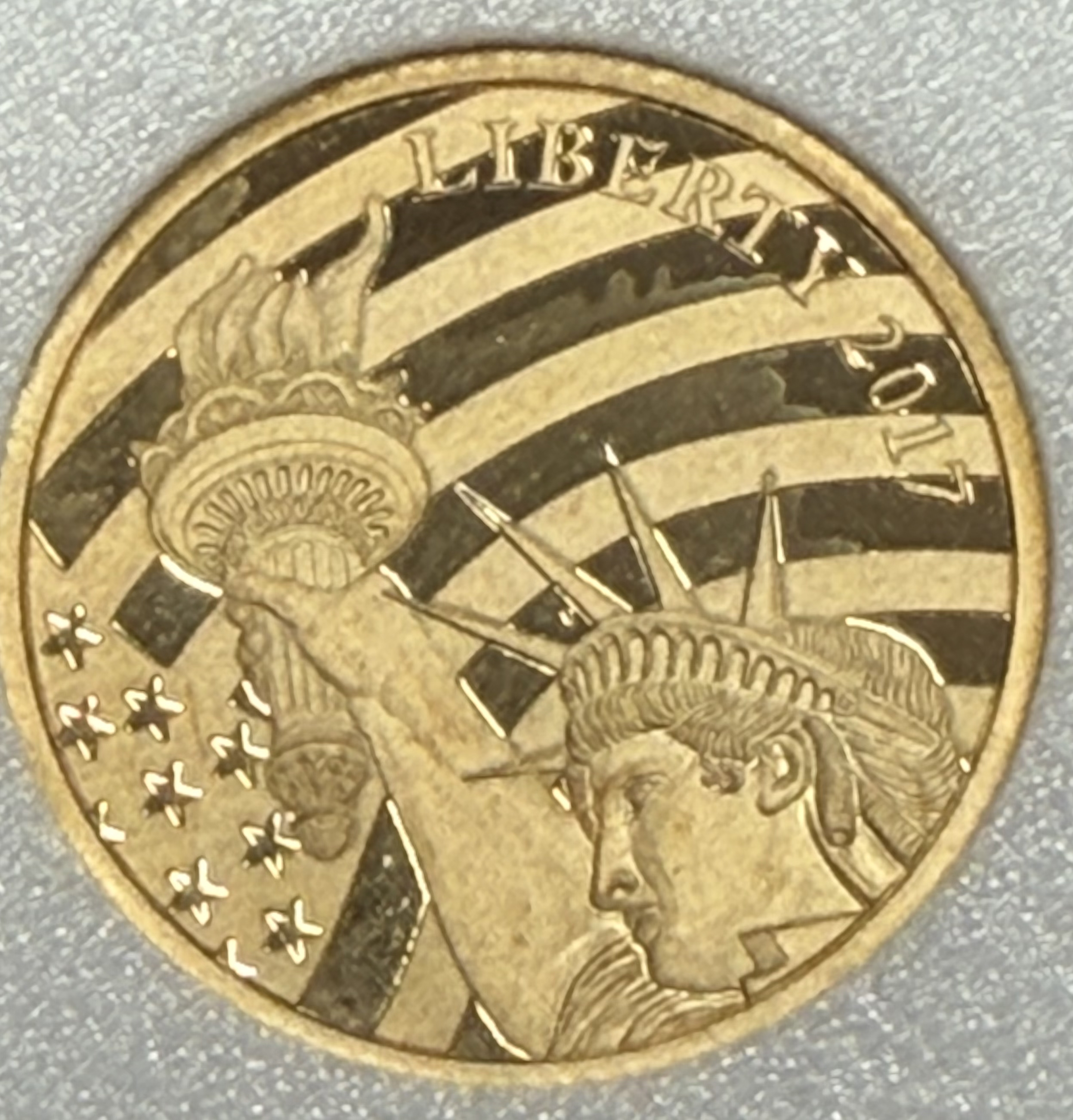 Cook Islands 2017 $5 Gold 1/10oz of .24 Gold Proof Liberty 