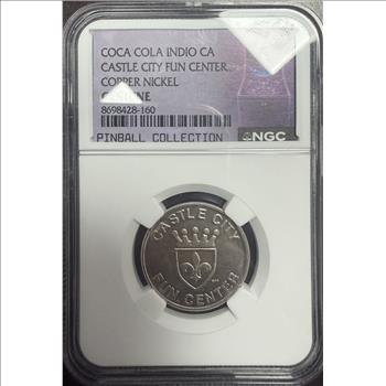Coca-Cola Castle City Fun Center Indio CA Token NGC Pinnall Collection RARE