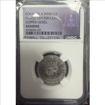 Coca-Cola Castle City Fun Center Indio CA Token NGC Pinnall Collection RARE