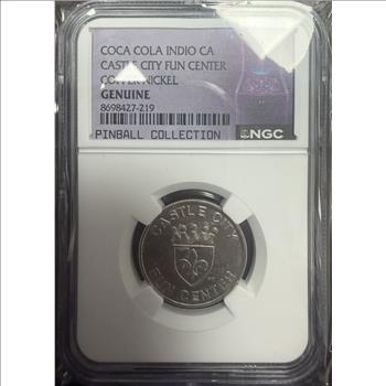 Coca-Cola Castle City Fun Center Indio CA Token NGC Pinnall Collection RARE