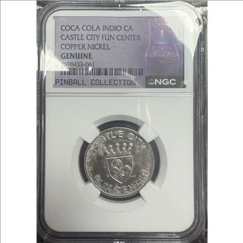 Coca-Cola Castle City Fun Center Indio CA Token NGC Pinnall Collection RARE