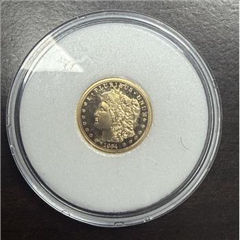 Cook Islands 2023 $5 Gold 1/10oz of .24 Gold Proof Morgan Design