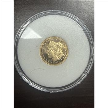 Cook Islands 2021 $5 Gold 1/10oz of .24 Gold Proof Morgan Design
