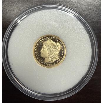 Cook Islands 2022 $5 Gold 1/10oz of .24 Gold Proof Morgan Design