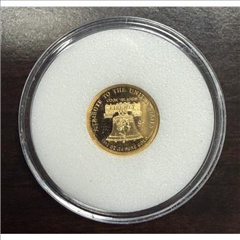 Cook Islands 2015 $5 Gold 1/10oz of .24 Gold Proof Liberty 
