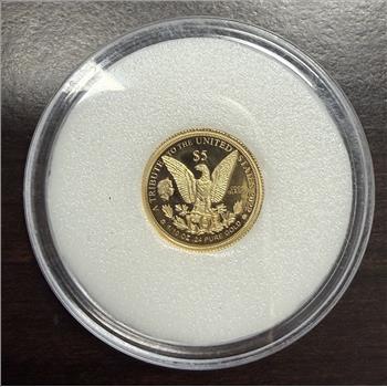 Cook Islands 2022 $5 Gold 1/10oz of .24 Gold Proof Morgan Design