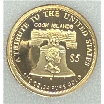 Cook Islands 2011 $5 Gold 1/10oz of .24 Gold Proof Liberty 
