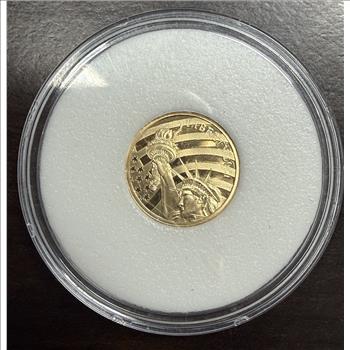 Cook Islands 2021 $5 Gold 1/10oz of .24 Gold Proof Liberty