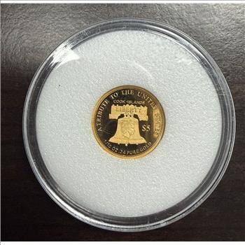 Cook Islands 2016 $5 Gold 1/10oz of .24 Gold Proof Liberty