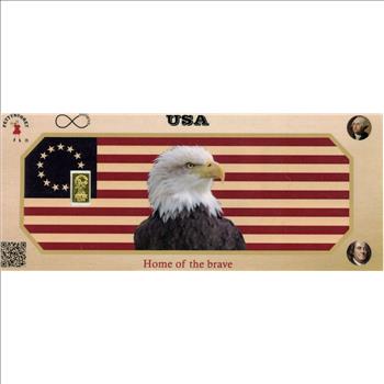 USA Petty Nugget Note, Handmade 1/10 Gm 24k Bar inside a plastic protected note