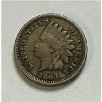 1863 Copper Nickel Indian Cent Fine Details