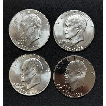4pc Lot of 1976 PDS Ike Dollars BU & Proof