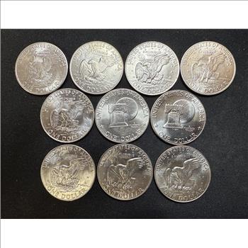 Lot of 10 Different Eisenhower Dollars Uncirculated