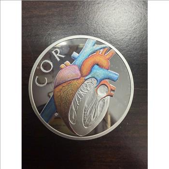 2026 Niue $1 Human Body HEART 1 oz .999 Silver Colorized Proof Coin COA OGP