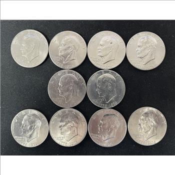 Lot of 10 1976 Type 2 Ike Dollars