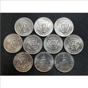 Lot of 10 Different Uncirculated JFK Half Dollars from the 70's