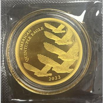 Cook Island 2022 $5 America Quintuple Eagle Ultra Thin Coin Fine Gold