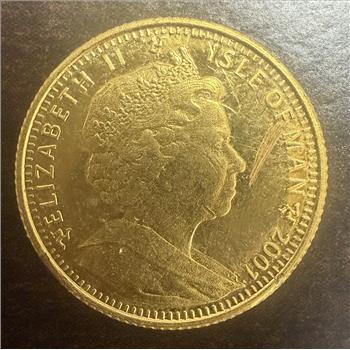 2001 Isle of Man 1.24g Gold Coin Elizabeth II AU 1/25 oz 