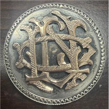 Victorian 1893 World's Columbian Exposition Monogram Brooch Pin Coin Jewelry