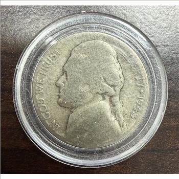 1942-P Jefferson War Nickel 35% Silver WWII Era Circulated Coin