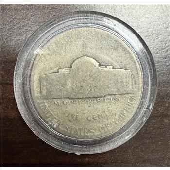 1942-P Jefferson War Nickel 35% Silver WWII Era Circulated Coin