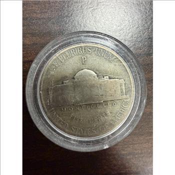 1944-P Jefferson War Nickel 35% Silver WWII Coin – Circulated
