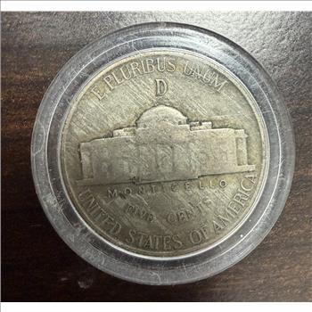 1943-D Jefferson War Nickel 35% Silver WWII Denver Mint Circulated