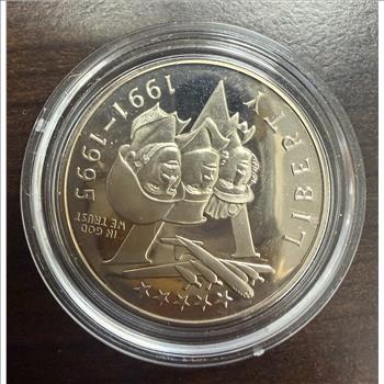 1993-P WWII 50th Anniversary Proof Half Dollar Commemorative Coin Capsule