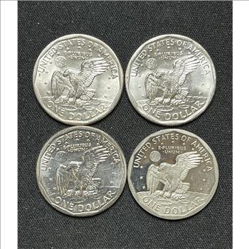 4pc Set of 1980 PDS Susan B Anthony Dollars BU & Proof