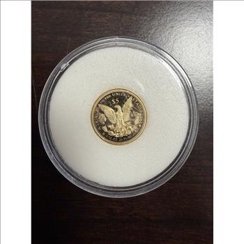Cook Islands 2022 $5 Gold 1/10oz of .24 Gold Proof Morgan Design