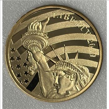 Cook Islands 2021 $5 Gold 1/10oz of .24 Gold Proof Liberty