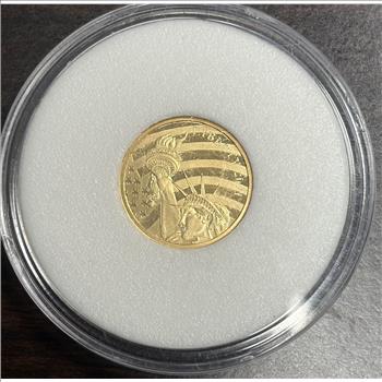 Cook Islands 2021 $5 Gold 1/10oz of .24 Gold Proof Liberty