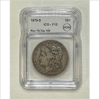 1879 S Reverse of 1878 Morgan Silver Dollar ICG F12