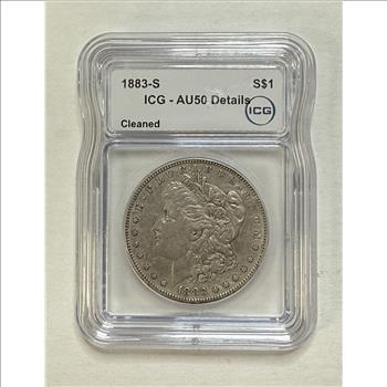 1883 S Morgan Silver Dollar ICG AU50 Details