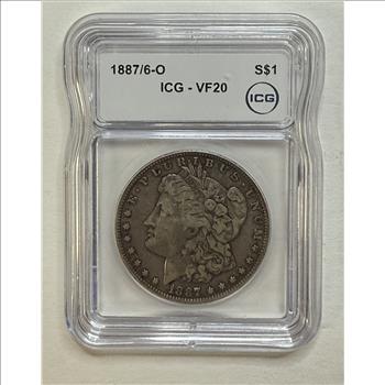 1887/6 O Morgan Silver Dollar ICG VF20