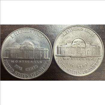 1943-P Silver War Nickel & 1946 Jefferson Nickel 2-Coin Lot Circulated 35% Silver