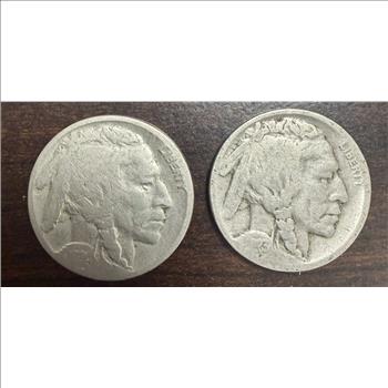 1927-S Buffalo Nickel + No Date Buffalo Nickel Lot of 2 Circulated Coins
